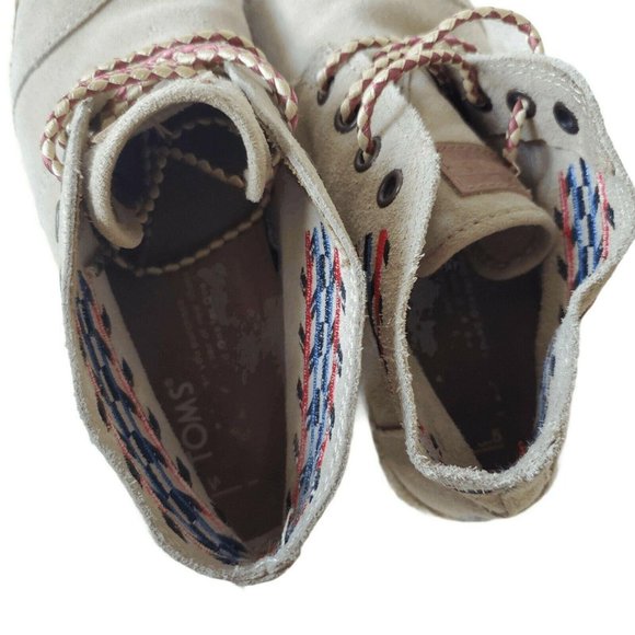 Toms Sand Alarco Desert Botas Chukka Boot Suede Leather Tan Lace Up Size 5.5 - Picture 8 of 11